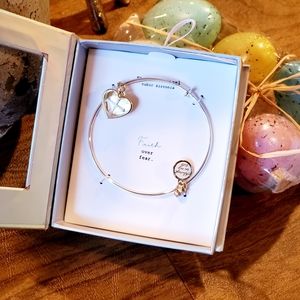 3/$30 NIB! Stainless Faith Cross Heart CZ Bangle Charm Bracelet Valentine's Day
